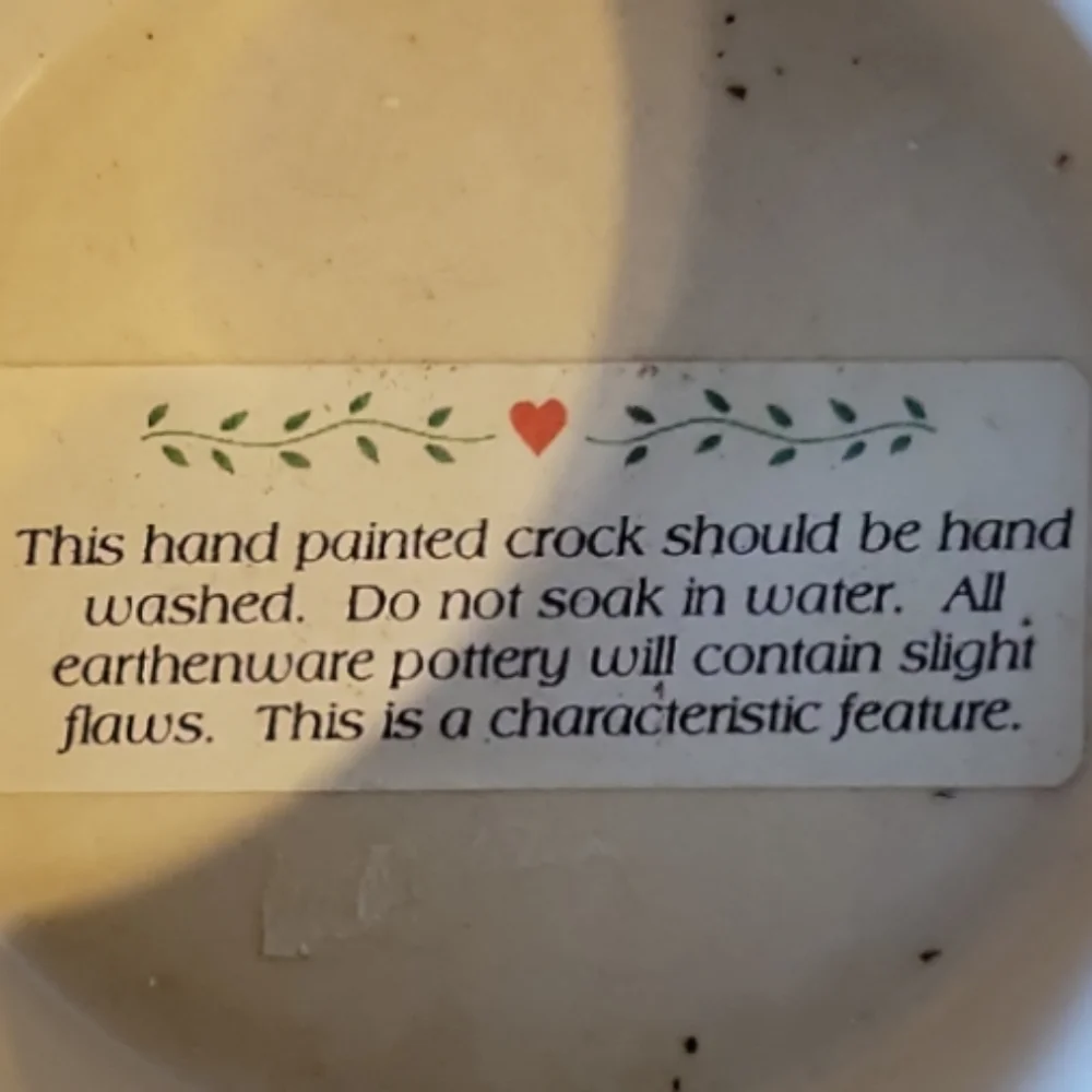 Vtg NWT Earthenware Handpainted Tan Crock Loon R.R.P. Co. Roseville Ohio - Picture 6 of 6